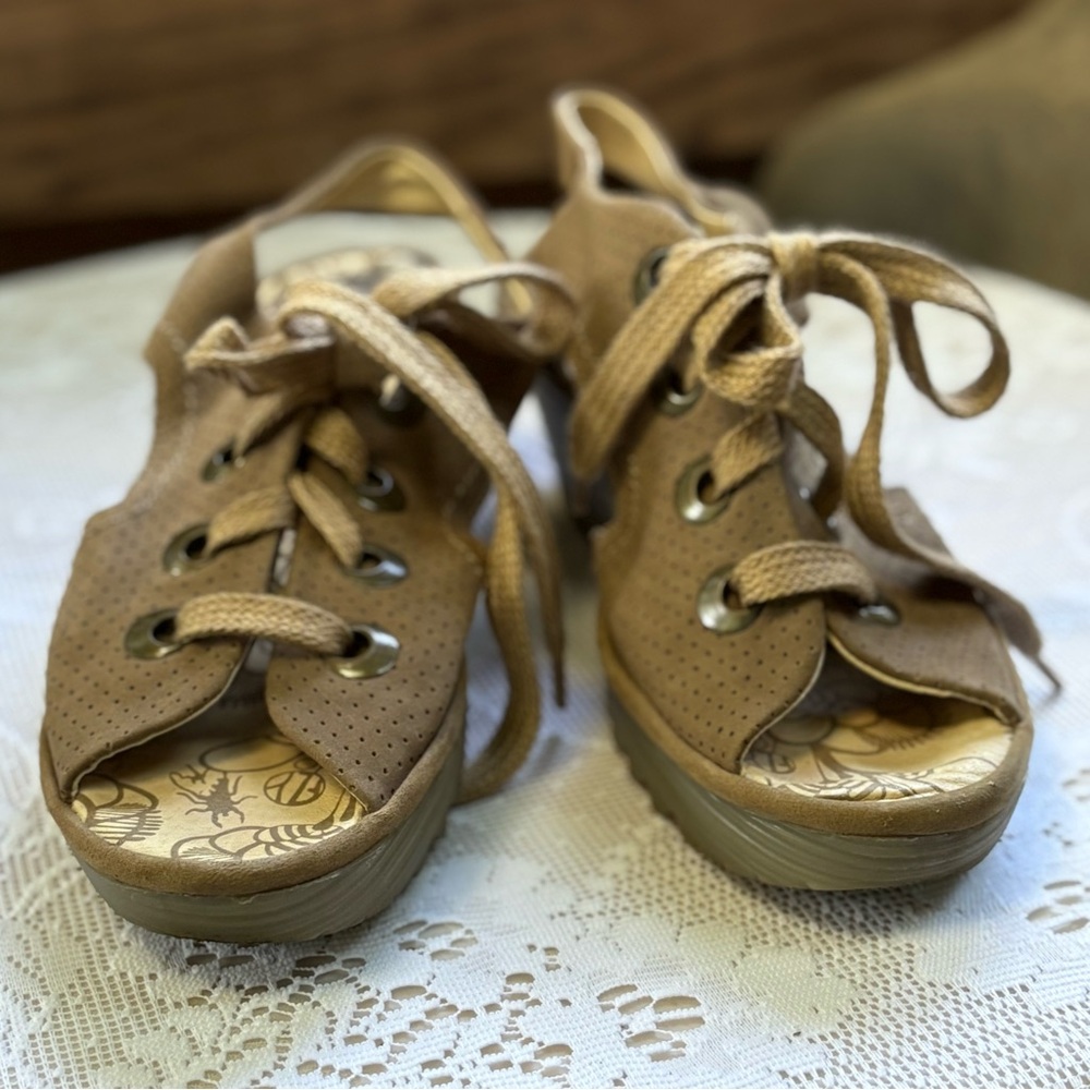 Fly London Ylva Wedge Platform Sandals. Size 42/ 11-11.5